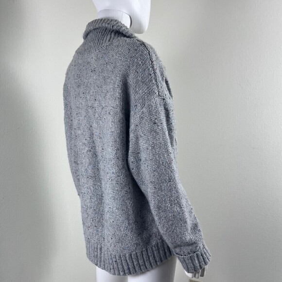 Modcloth Size M Gray Speckled Cozy Moment Shawl Alpaca Cardigan Sweater Casual - Picture 3 of 13